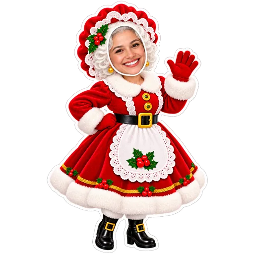 Plantilla de personaje navideño: Señora Claus