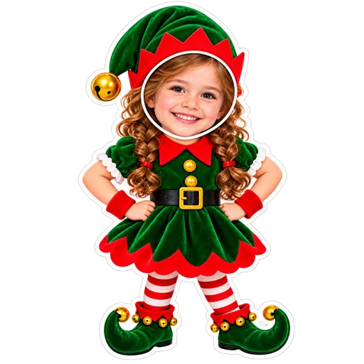 Plantilla de personaje navideño: niñas