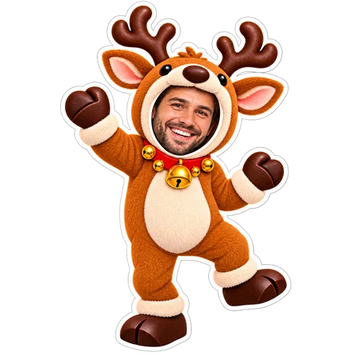 Plantilla de personaje navideño: reno adorable